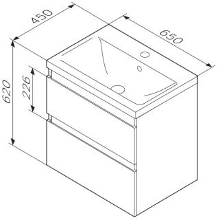 Тумба под раковину Am.Pm X-Joy 65см чёрный матовый M85AFHX0652BM